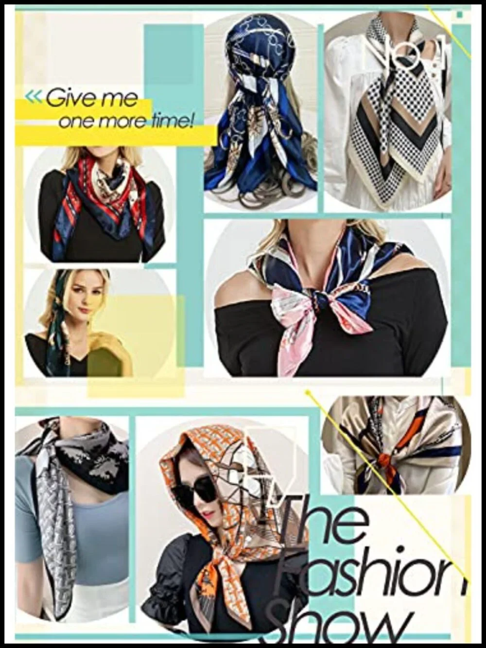 3 pcs 35x35 Silk Feeling Polyester Square Fashion Scarf for Head Hair Wrap